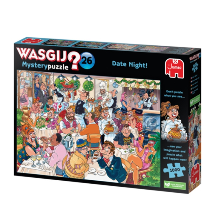 Wasgij Mysterium #26, Date Night! 1000 bitar (JUM01853) i gruppen SPORT, FRITID & HOBBY / Hobby / Pussel hos TP E-commerce Nordic AB (D01537)