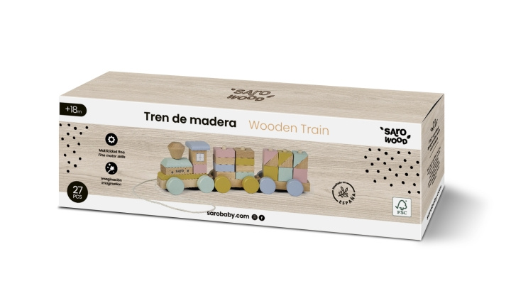 SARO Baby SARO - Wooden Stack Train (SAO3341) i gruppen LEKSAKER, BARN- & BABYPRODUKTER / Leksaker / Leksaksbilar & andra fordon hos TP E-commerce Nordic AB (D01618)