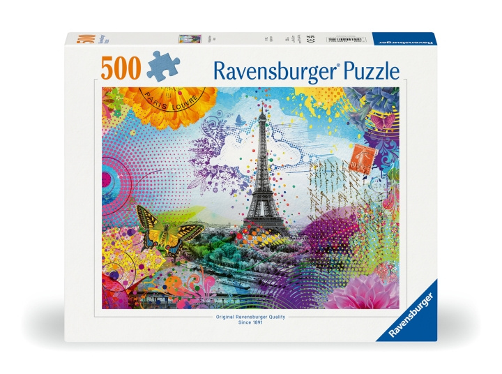 Ravensburger Pussel Vykort från Paris 500p (12000772) i gruppen SPORT, FRITID & HOBBY / Hobby / Pussel hos TP E-commerce Nordic AB (D01658)