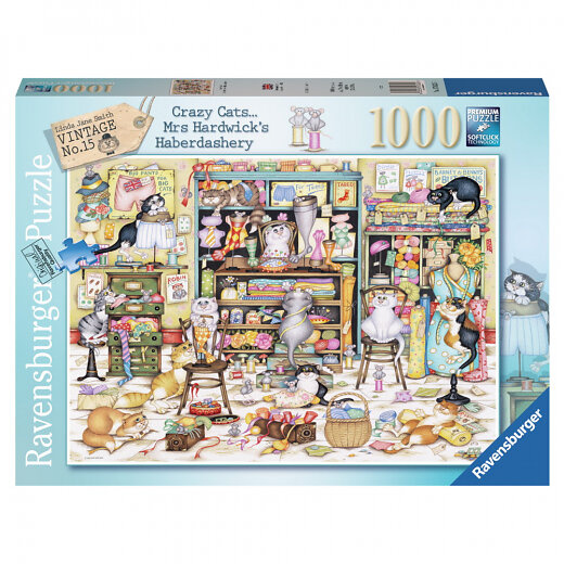 Ravensburger Pussel - Crazy Cats Klädkammare 1000p (12001083) i gruppen SPORT, FRITID & HOBBY / Hobby / Pussel hos TP E-commerce Nordic AB (D01752)