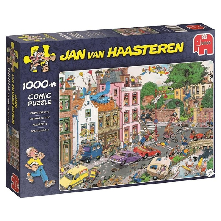 Jan van Haasteren Fredagen den 13:e (1000 bitar) (JUM9069) i gruppen SPORT, FRITID & HOBBY / Hobby / Pussel hos TP E-commerce Nordic AB (D01844)