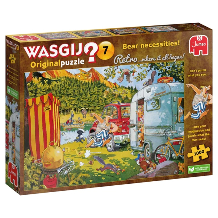 Wasgij Retro Original #7, Björnens förnödenheter! 1000 bitar (JUM0016) i gruppen SPORT, FRITID & HOBBY / Hobby / Pussel hos TP E-commerce Nordic AB (D02032)