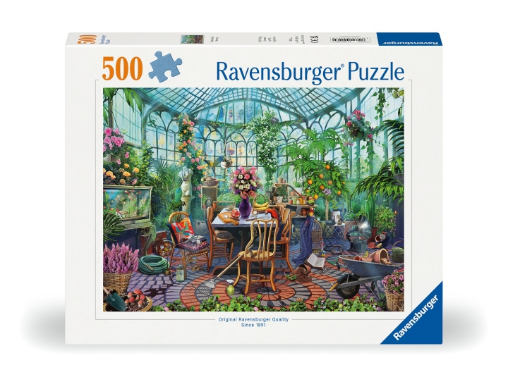 Ravensburger Pussel Greenhouse Mornings, 500 bitar (12000207) i gruppen SPORT, FRITID & HOBBY / Hobby / Pussel hos TP E-commerce Nordic AB (D02034)