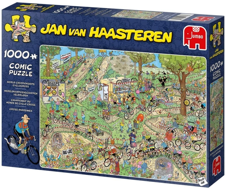 Jan van Haasteren WC cykel kors, 1000 bitars pussel (JUM9174) i gruppen SPORT, FRITID & HOBBY / Hobby / Pussel hos TP E-commerce Nordic AB (D02037)