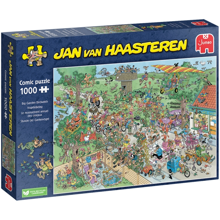 Jan van Haasteren Big Garden Fågelskådning (1000 delar) (JUM00340) i gruppen SPORT, FRITID & HOBBY / Hobby / Pussel hos TP E-commerce Nordic AB (D02049)