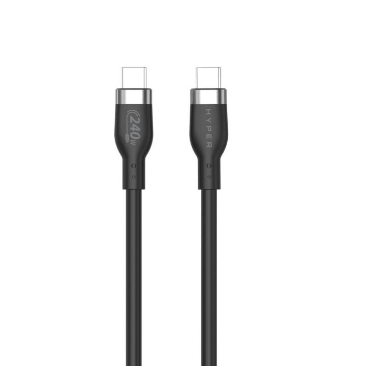 Targus Hyper - 1M 240W USB-C laddningskabel i silikon - Svart i gruppen DATORER & KRINGUTRUSTNING / Datorkablar / USB-kablar / USB-C hos TP E-commerce Nordic AB (D02060)