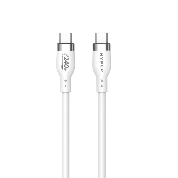 Targus Hyper - 1M 240W USB-C laddningskabel i silikon - Vit i gruppen DATORER & KRINGUTRUSTNING / Datorkablar / USB-kablar / USB-C hos TP E-commerce Nordic AB (D02061)