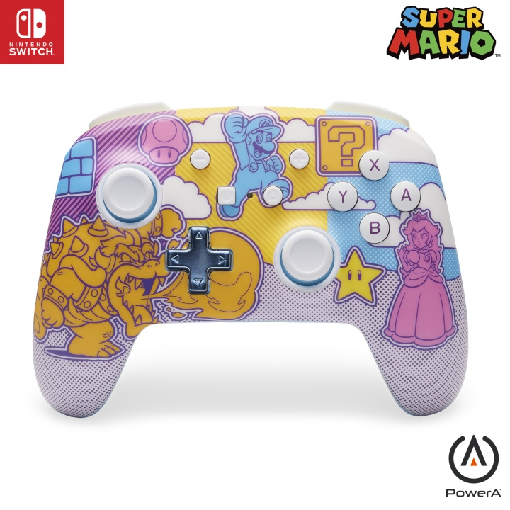 PowerA Förbättrad trådlös handkontroll - Mushroom Kingdom Pop Art (Nintendo Switch) i gruppen HEMELEKTRONIK / Spelkonsoler & Tillbehör / Nintendo Switch / Tillbehör hos TP E-commerce Nordic AB (D02262)