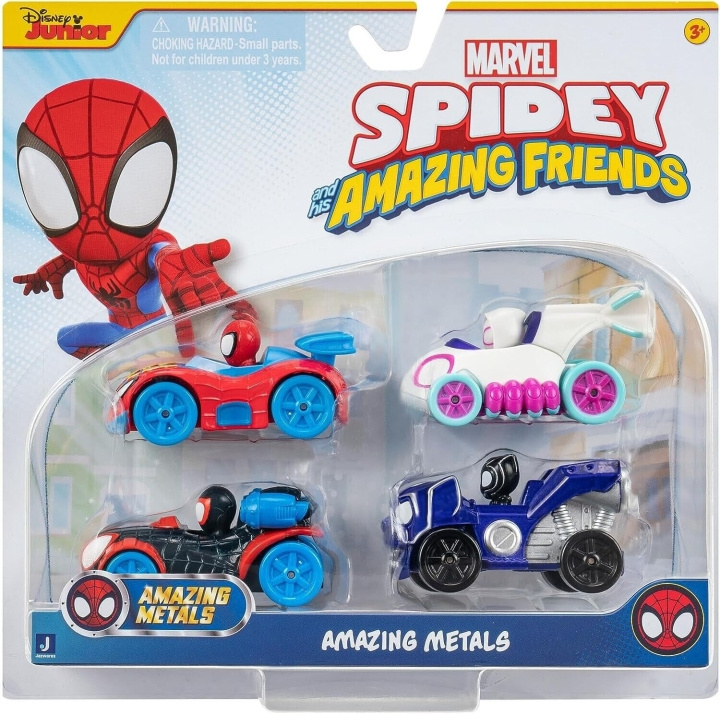 Spidey AMAZING METALS CAR 4-pack (SNF0200) i gruppen LEKSAKER, BARN- & BABYPRODUKTER / Leksaker / Figurer, Miniatyrer & tillbehör hos TP E-commerce Nordic AB (D02334)