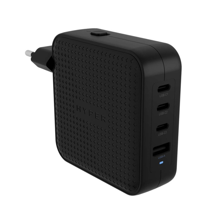 Targus Hyper - HyperJuice 100W USB-C GaN-reseladdare (3C+1A) - Svart i gruppen SMARTPHONE & SURFPLATTOR / Laddare & Kablar / Väggladdare / Väggladdare Typ C hos TP E-commerce Nordic AB (D02469)