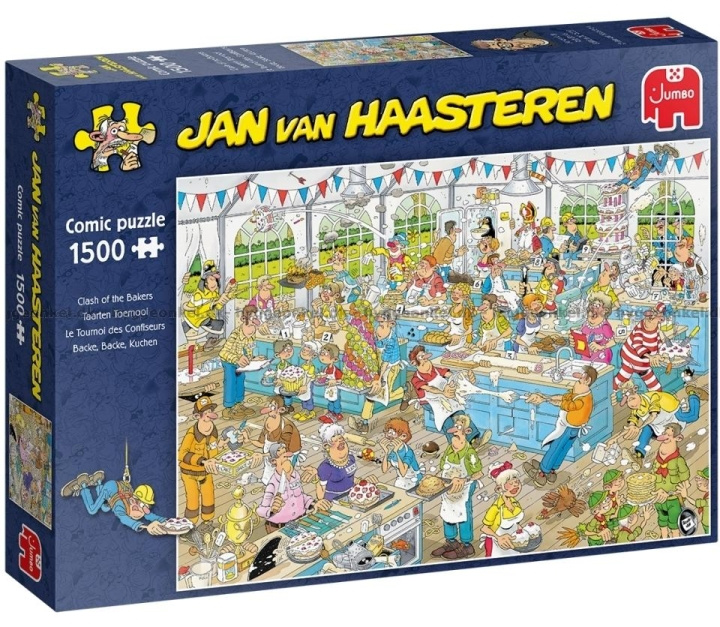 Jan van Haasteren Clash of the Bakers (1500 bitar) (JUM9077) i gruppen SPORT, FRITID & HOBBY / Hobby / Pussel hos TP E-commerce Nordic AB (D02476)