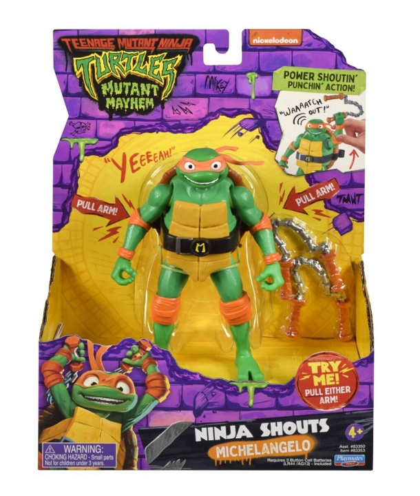 Teenage Mutant Ninja Turtles Turtles Mutant Mayhem - Power Sounds 14cm - Michelangelo i gruppen LEKSAKER, BARN- & BABYPRODUKTER / Leksaker / Figurer, Miniatyrer & tillbehör hos TP E-commerce Nordic AB (D02525)