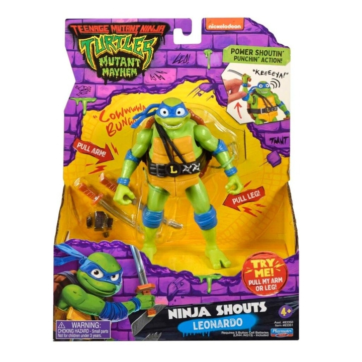 Teenage Mutant Ninja Turtles Turtles Mutant Mayhem - Power Sounds 14cm - Leonardo i gruppen LEKSAKER, BARN- & BABYPRODUKTER / Leksaker / Figurer, Miniatyrer & tillbehör hos TP E-commerce Nordic AB (D02527)