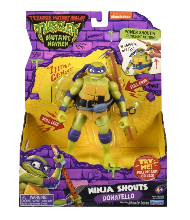 Teenage Mutant Ninja Turtles Turtles Mutant Mayhem - Power Sounds 14cm - Donatello i gruppen LEKSAKER, BARN- & BABYPRODUKTER / Leksaker / Figurer, Miniatyrer & tillbehör hos TP E-commerce Nordic AB (D02528)