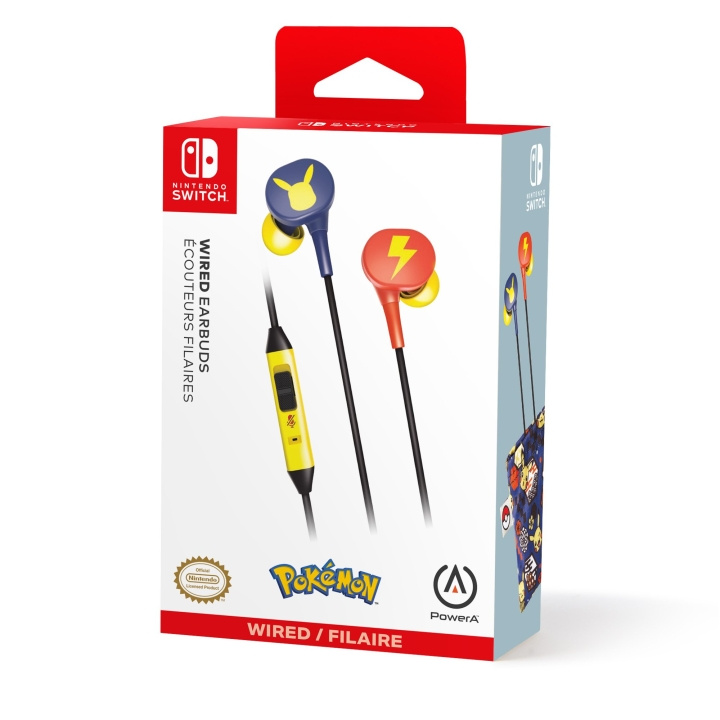 PowerA NSW Wired Earbuds - Pokémon Pikachu Blossom i gruppen HEMELEKTRONIK / Spelkonsoler & Tillbehör / Nintendo Switch / Tillbehör hos TP E-commerce Nordic AB (D02578)