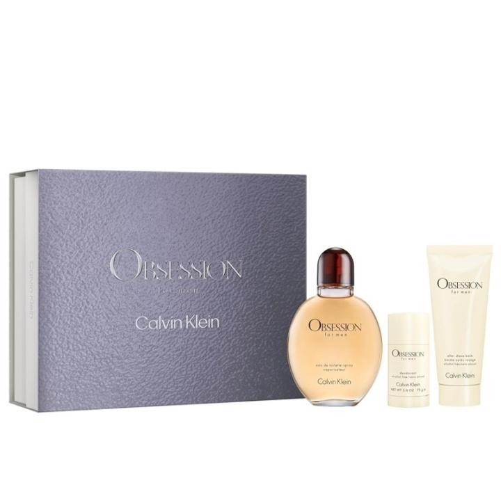 Calvin Klein Giftset Calvin Klein Obsession for Men Edt 125ml + Aftershave Balm 100ml + Deostick 75g i gruppen SKÖNHET & HÄLSA / Presentkit / Presentkit För Honom hos TP E-commerce Nordic AB (D03097)