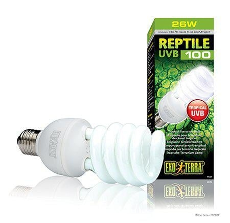 Exoterra Reptile Uvb 100 Fluorescerande lampa 25W E27 - (220.1871) i gruppen HEM, HUSHÅLL & TRÄDGÅRD / Djurtillbehör / Tillbehör till terrarium hos TP E-commerce Nordic AB (D03978)