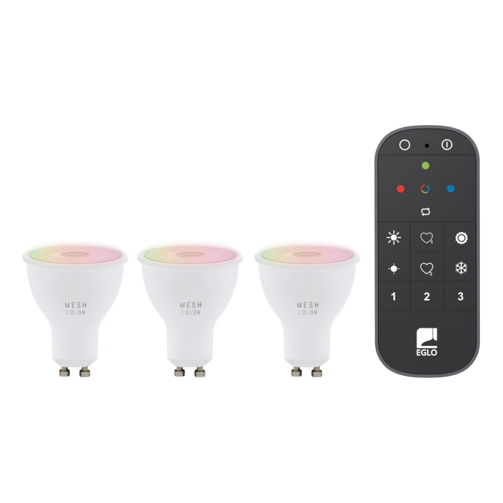 Eglo Uppsättning med 3x GU10, fjärrkontroll - RGB + TW - Zigbee, Bluetooth i gruppen HEM, HUSHÅLL & TRÄDGÅRD / Smarta hem / Smart belysning hos TP E-commerce Nordic AB (D04190)