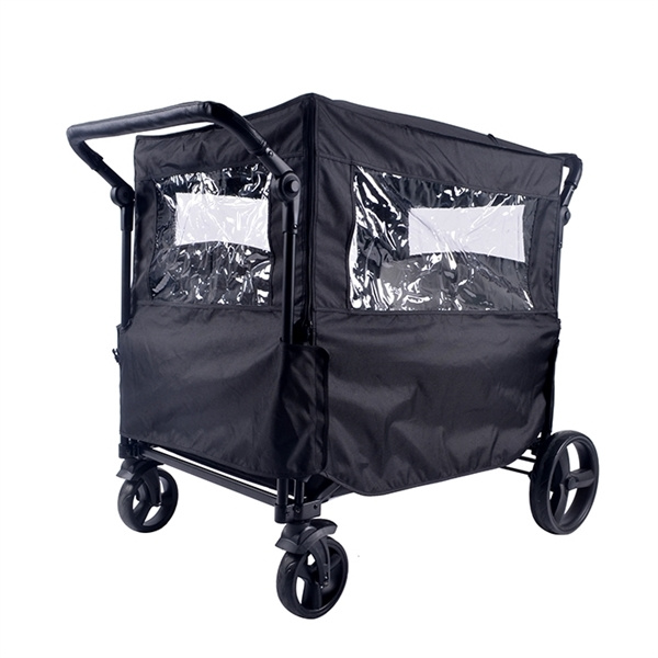 Babytrold Fun Trolley Rain Cover w. Windows - Black i gruppen LEKSAKER, BARN- & BABYPRODUKTER / Barnvagnar & Tillbehör hos TP E-commerce Nordic AB (D04356)