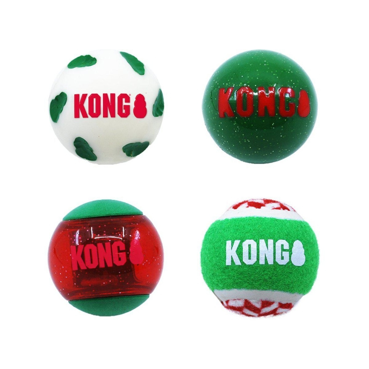 Kong Holiday Occasions Bollar 4-pack M 25X7X7Cm i gruppen HEM, HUSHÅLL & TRÄDGÅRD / Djurtillbehör / Hund hos TP E-commerce Nordic AB (D04465)