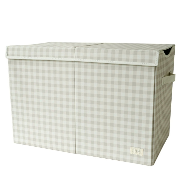 3 Sprouts Återvunnen hopfällbar leksakskista - Gingham Beige i gruppen LEKSAKER, BARN- & BABYPRODUKTER / Leksaker / Lekset hos TP E-commerce Nordic AB (D04626)