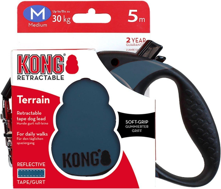 Kong Upprullningsbart koppel Terrain M 5M Tape Blue Max 30Kg - (608.1114) i gruppen HEM, HUSHÅLL & TRÄDGÅRD / Djurtillbehör / Hund hos TP E-commerce Nordic AB (D04633)