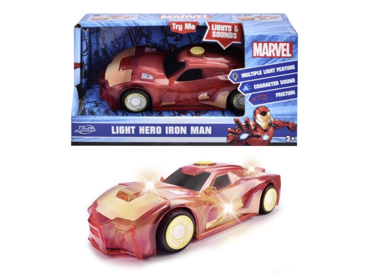 Dickie Toys Marvel Light Hero Iron Man 1:32 (203222002) i gruppen LEKSAKER, BARN- & BABYPRODUKTER / Leksaker / Leksaksbilar & andra fordon hos TP E-commerce Nordic AB (D04876)