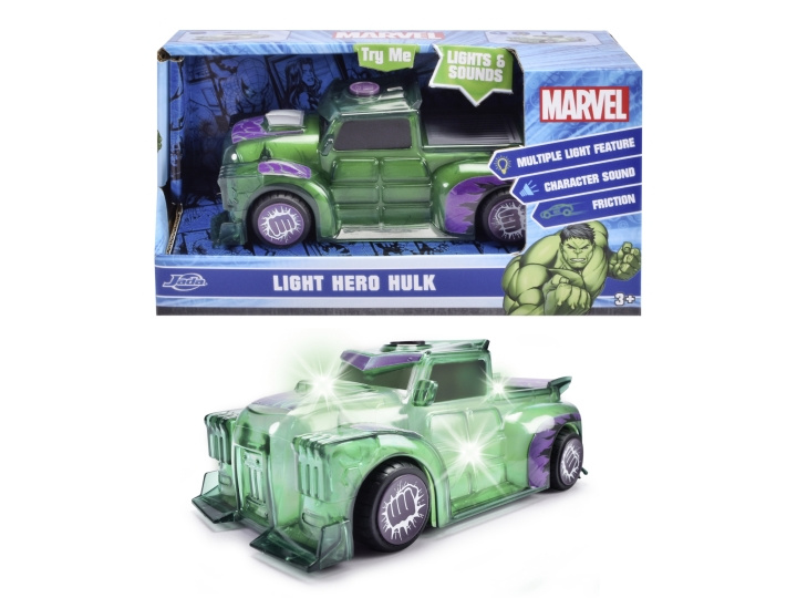 Dickie Toys Marvel Light Hero Hulk 1:32 (203222003) i gruppen LEKSAKER, BARN- & BABYPRODUKTER / Leksaker / Leksaksbilar & andra fordon hos TP E-commerce Nordic AB (D04877)