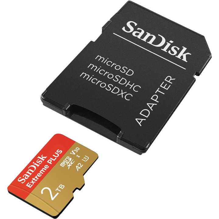 SanDisk Minneskort MicroSDXC Extreme Plus 2TB UHS-I Med Adapter i gruppen HEMELEKTRONIK / Lagringsmedia / Minneskort / Micro SD/HC/XC hos TP E-commerce Nordic AB (D05361)