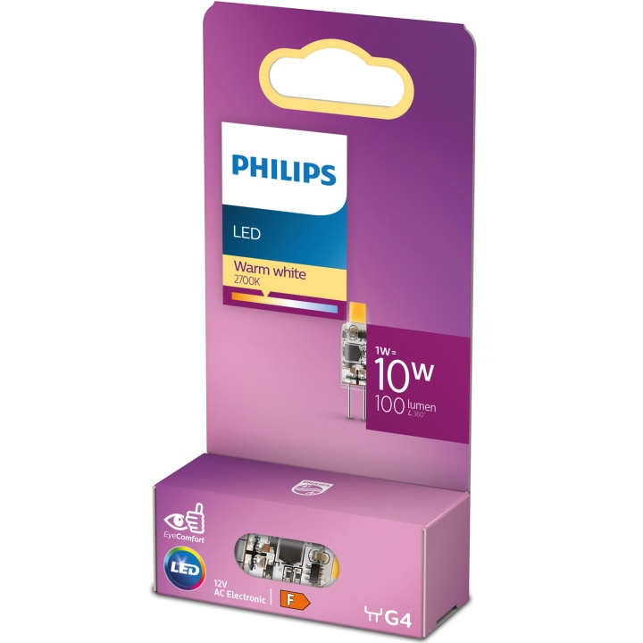 Philips LED G4 1W (10W) 12V Micro 100lm Varmvit i gruppen HEMELEKTRONIK / Belysning / LED-lampor hos TP E-commerce Nordic AB (D05493)