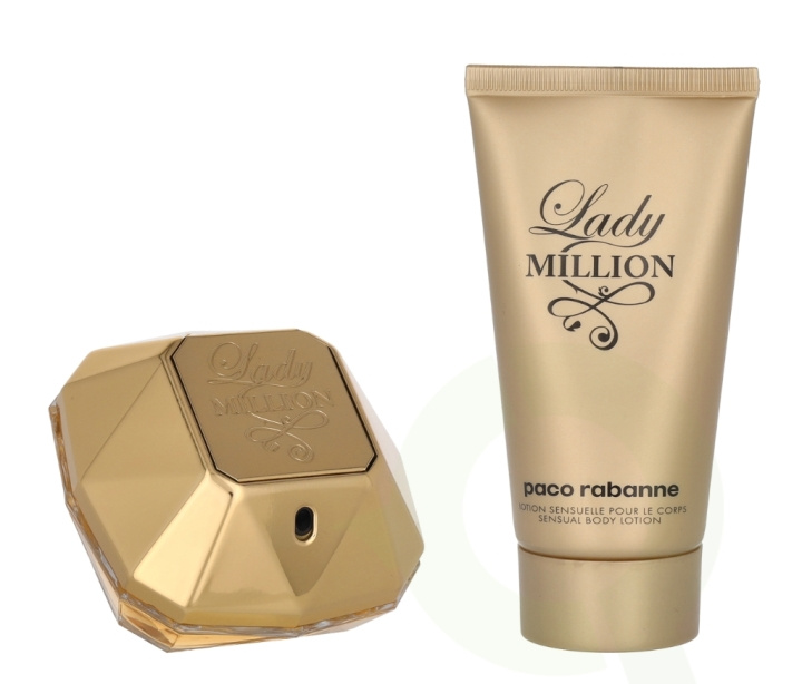 Paco Rabanne Lady Million Giftset 125 ml Edp Spray 50ml/Body Lotion 75ml i gruppen SKÖNHET & HÄLSA / Presentkit / Presentkit För Henne hos TP E-commerce Nordic AB (D05707)