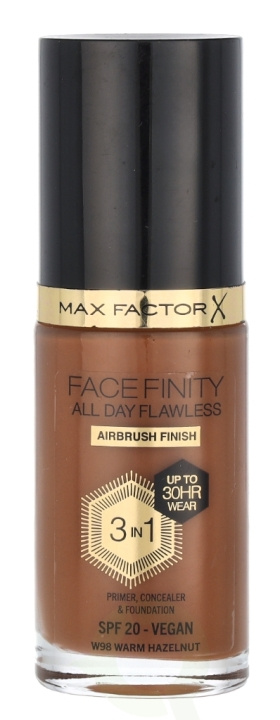 Max Factor Facefinity All Day Flawless 3 In 1 Foundation 30 ml W98 Warm Hazelnut i gruppen SKÖNHET & HÄLSA / Makeup / Basmakeup / Foundation hos TP E-commerce Nordic AB (D05835)