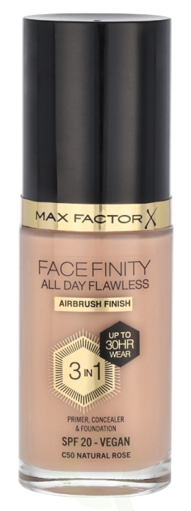 Max Factor Facefinity All Day Flawless 3 In 1 Foundation 30 ml C50 Natural Rose i gruppen SKÖNHET & HÄLSA / Makeup / Basmakeup / Foundation hos TP E-commerce Nordic AB (D05843)