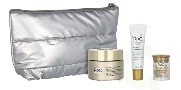 ROC Retinol Correxion Line Black Friday Set 68.5 ml Retinol Correxion Line smoothing Night Serum Capsules - 3.5ml, Retinol Correxion Line smoothing Eye Cream 15ml, Retinol Correxion Line Smoothing Max Hydration Cream 50ml i gruppen SKÖNHET & HÄLSA / Presentkit / Presentkit För Henne hos TP E-commerce Nordic AB (D06090)