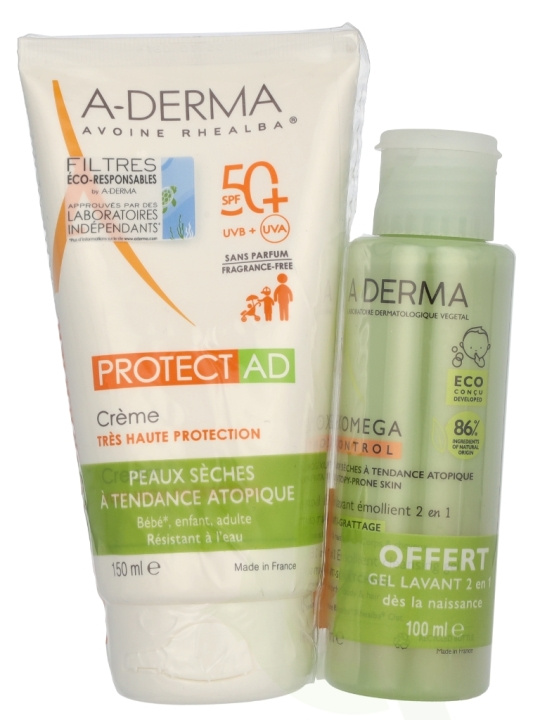 A-Derma Protect AD Cream SPF50+ Set 250 ml Cream 100ml/Gel 150ml i gruppen SKÖNHET & HÄLSA / Hudvård / Solskydd & Tanning / Solskydd hos TP E-commerce Nordic AB (D06125)