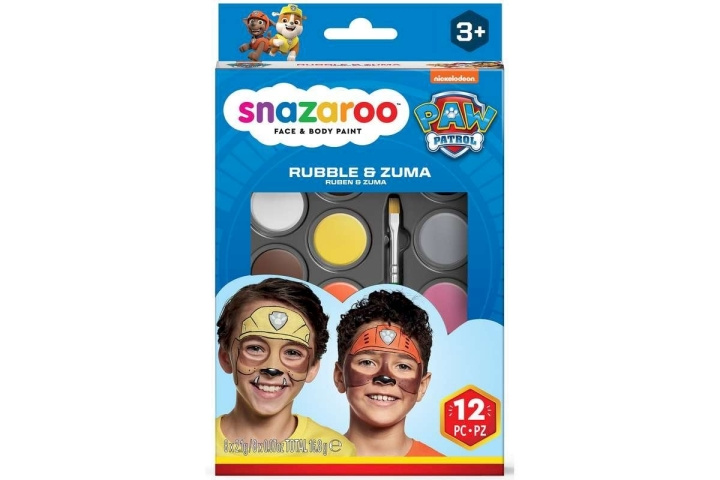 Snazaroo Paw Patrol - Sminkset med färger - Rubble & Zuma (791109) i gruppen LEKSAKER, BARN- & BABYPRODUKTER / Leksaker / Maskeradkläder hos TP E-commerce Nordic AB (D06429)