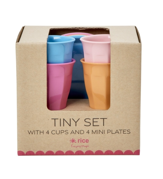 RICE Melamine Mini Set - 8 st i presentförpackning Mångfärgad i gruppen LEKSAKER, BARN- & BABYPRODUKTER / Äta & Dricka / Barnserviser hos TP E-commerce Nordic AB (D06553)