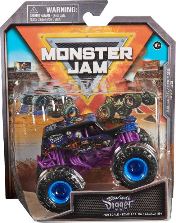 Monster Jam 1:64 Single Pack - Son-Uva Digger i gruppen LEKSAKER, BARN- & BABYPRODUKTER / Leksaker / Leksaksbilar & andra fordon hos TP E-commerce Nordic AB (D06566)