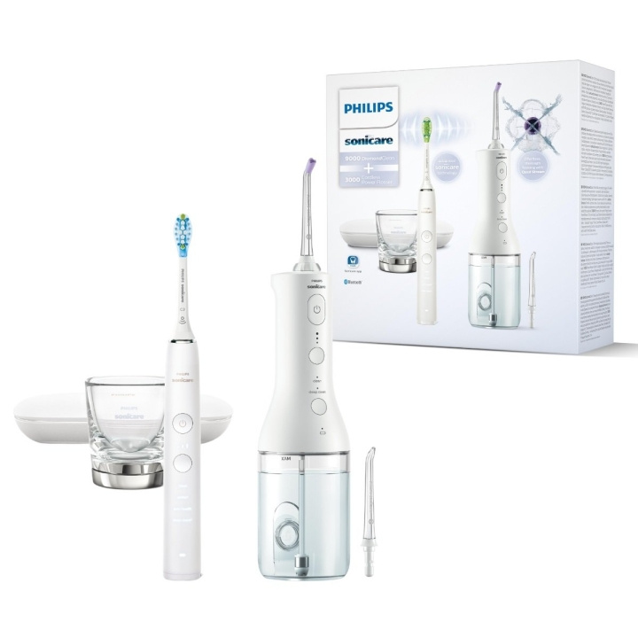 Philips Vit sladdlös Power Flosser DiamondClean 9000 (HX3886/41) i gruppen SKÖNHET & HÄLSA / Munvård / Eltandborstar hos TP E-commerce Nordic AB (D06615)