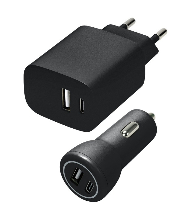 Speedlink Vägg- och billaddare USB-A & USB-C 15W, svart i gruppen SMARTPHONE & SURFPLATTOR / Laddare & Kablar / Billaddare hos TP E-commerce Nordic AB (D06674)