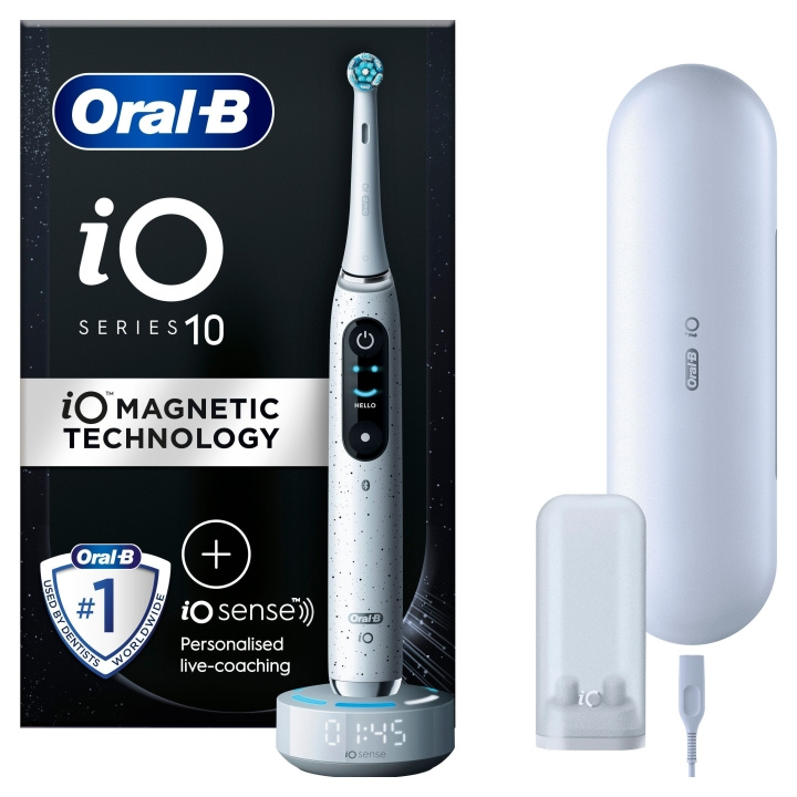 Oral B iO10 Stardust White elektrisk tandborste i gruppen SKÖNHET & HÄLSA / Munvård / Eltandborstar hos TP E-commerce Nordic AB (D06708)