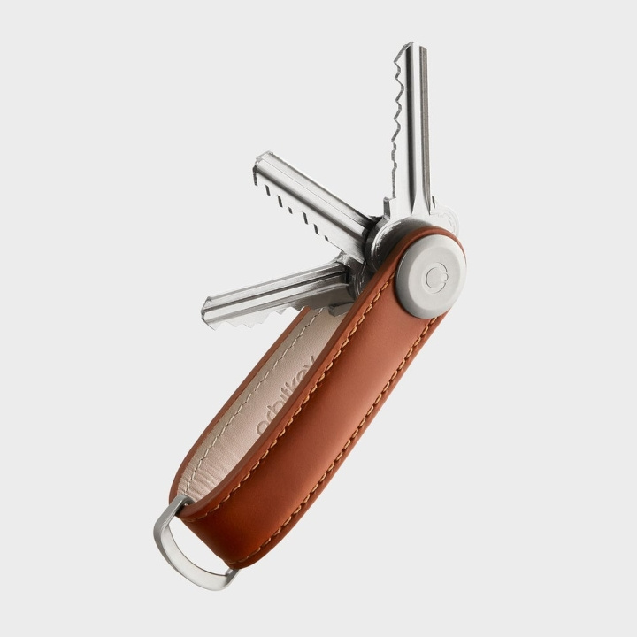 Orbitkey Nyckelhållare i läder - Cognac/Tan i gruppen SPORT, FRITID & HOBBY / Roliga prylar / Smarta saker hos TP E-commerce Nordic AB (D06797)