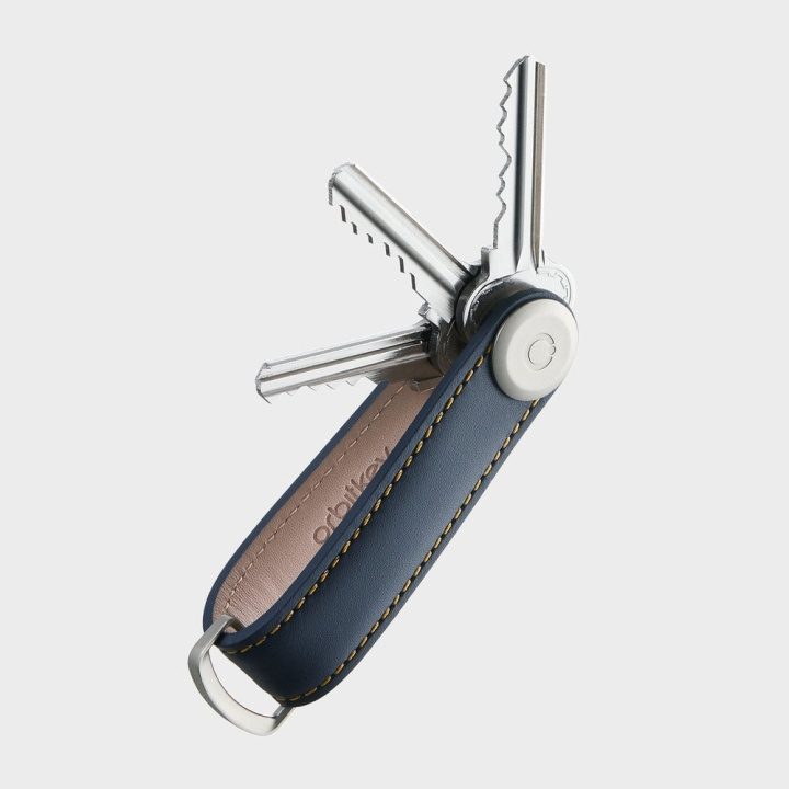 Orbitkey Nyckelhållare i läder- Navy/Tan i gruppen SPORT, FRITID & HOBBY / Roliga prylar / Smarta saker hos TP E-commerce Nordic AB (D06799)