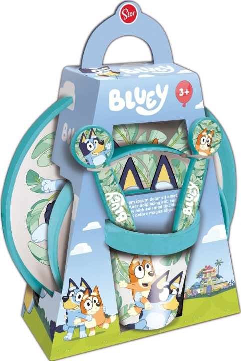 STOR Halkfritt lunchset - Bluey (088808705-50601) i gruppen LEKSAKER, BARN- & BABYPRODUKTER / Äta & Dricka / Barnserviser hos TP E-commerce Nordic AB (D06996)