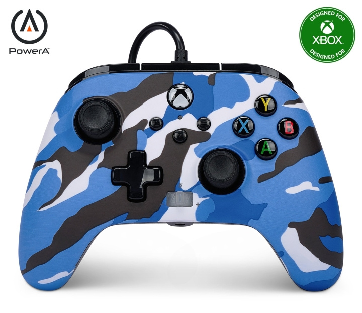 PowerA XBX ENH trådbunden handkontroll - blå camo i gruppen HEMELEKTRONIK / Spelkonsoler & Tillbehör / Xbox Series X/S / Tillbehör hos TP E-commerce Nordic AB (D06998)