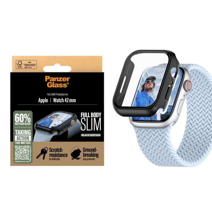 PanzerGlass Skärmskydd - Apple Watch 10 - 41mm FullBody Slim - Svart i gruppen SPORT, FRITID & HOBBY / Smartwatch & Aktivitetsarmband / Tillbehör hos TP E-commerce Nordic AB (D07013)