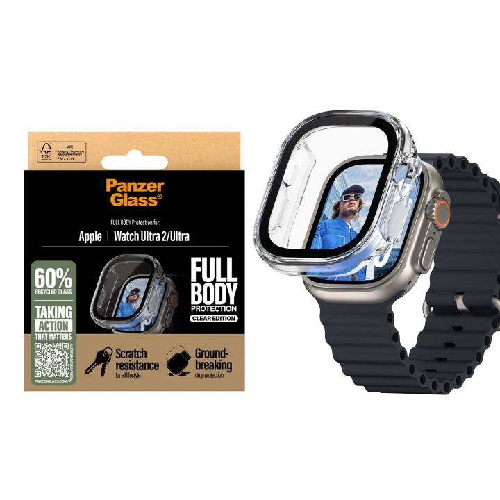 PanzerGlass Skärmskydd - Apple Watch Ultra 3 - FullBody - Transparrent i gruppen SPORT, FRITID & HOBBY / Smartwatch & Aktivitetsarmband / Tillbehör hos TP E-commerce Nordic AB (D07015)