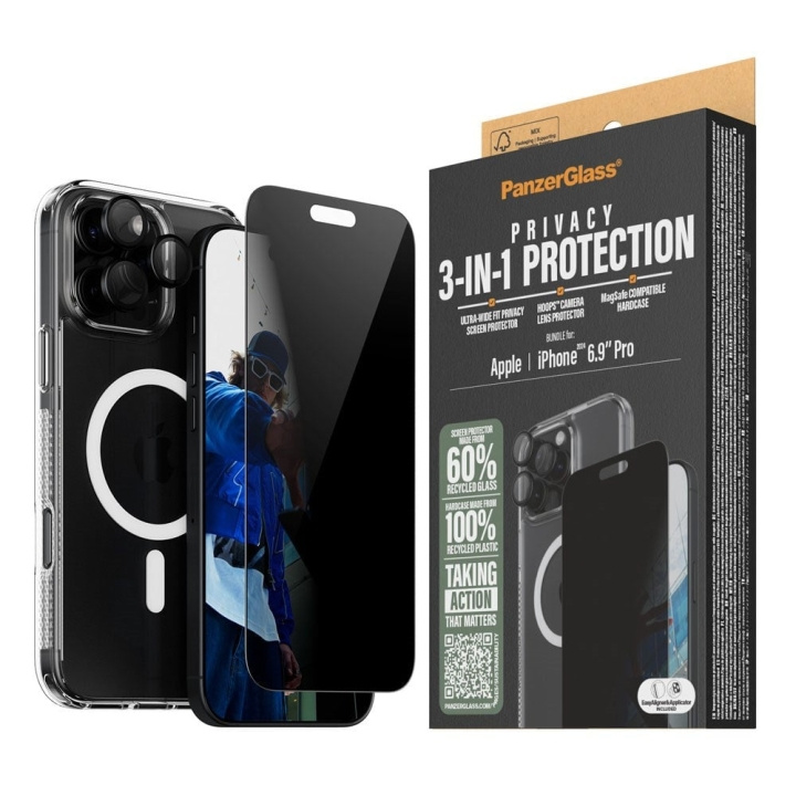 PanzerGlass iPhone 16 Pro Max 6.9\'\' 3-i-1 Privacy P Paket i gruppen SMARTPHONE & SURFPLATTOR / Mobilskydd / Apple / iPhone 16 hos TP E-commerce Nordic AB (D07019)