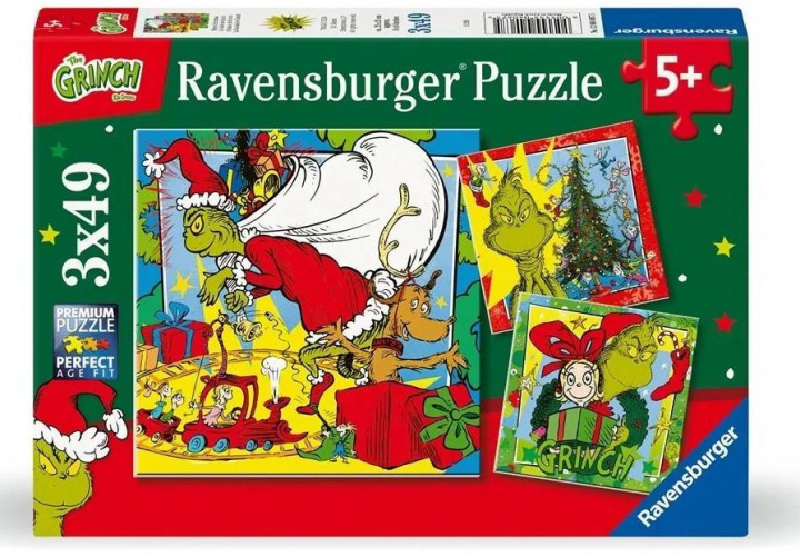 Ravensburger Pussel - Grinchen 3x49p (12004067) i gruppen LEKSAKER, BARN- & BABYPRODUKTER / Leksaker / Barnpussel hos TP E-commerce Nordic AB (D07069)