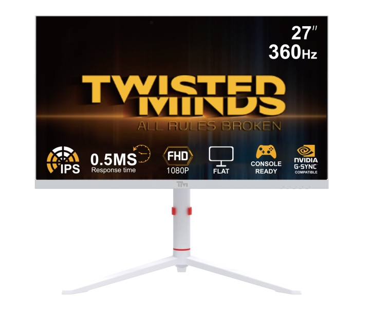 Twisted Minds Arctic Pro Series 27 FHD - 360HZ 0,5MS Snabb IPS HDMI 2.1-spelmonitor - Vit i gruppen DATORER & KRINGUTRUSTNING / Datorskärmar & Tillbehör / Datorskärmar hos TP E-commerce Nordic AB (D07087)